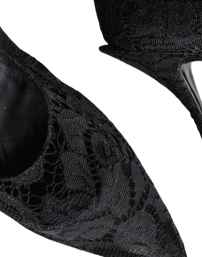 Escarpins Mary Jane noirs Dolce &amp; Gabbana en dentelle et cristaux