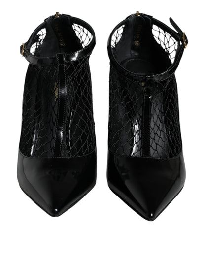 Escarpins à talons en cuir verni noir Dolce &amp; Gabbana