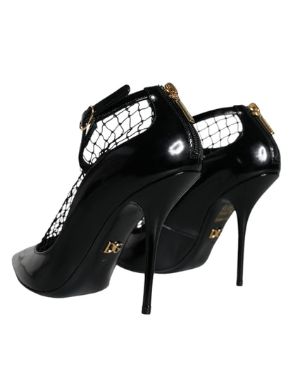 Escarpins à talons en cuir verni noir Dolce &amp; Gabbana