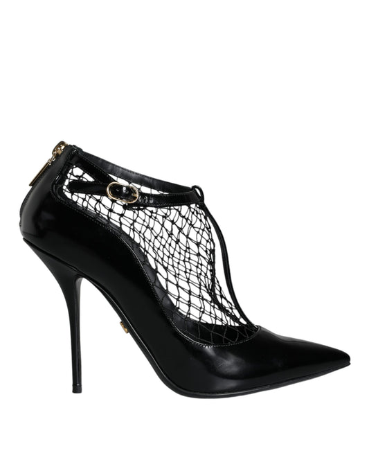 Escarpins à talons en cuir verni noir Dolce &amp; Gabbana