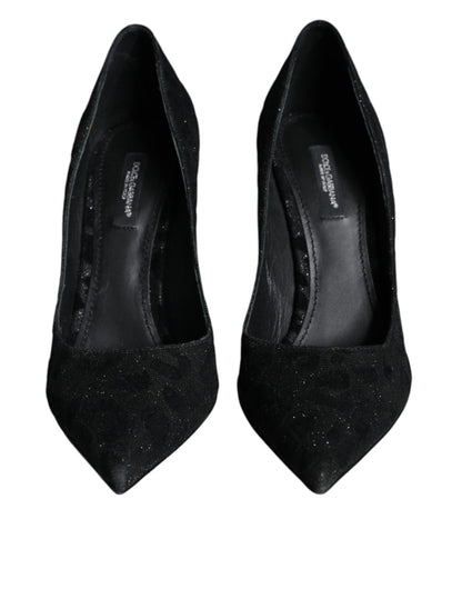 Escarpins à talons hauts Dolce &amp; Gabbana en lurex léopard noir