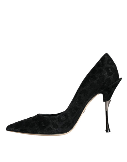 Escarpins à talons hauts Dolce &amp; Gabbana en lurex léopard noir
