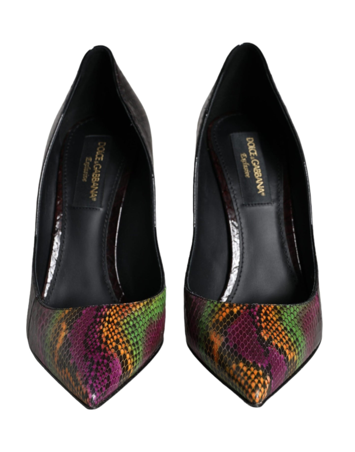 Escarpins à talons en cuir exotique multicolore Dolce &amp; Gabbana