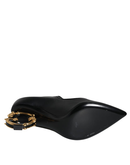 Escarpins Mary Janes en cuir noir avec logo Dolce &amp; Gabbana