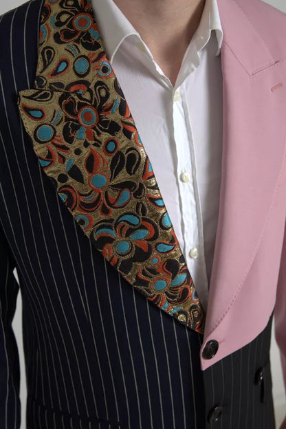 Blazer simple boutonnage patchwork multicolore Dolce &amp; Gabbana