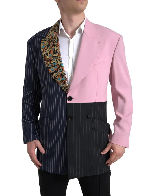 Blazer simple boutonnage patchwork multicolore Dolce &amp; Gabbana