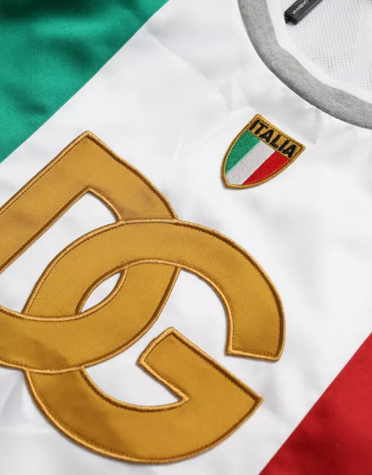 Dolce & Gabbana White Green Sleeveless Top Italian Flag Basket T-shirt by Dolce & Gabbana