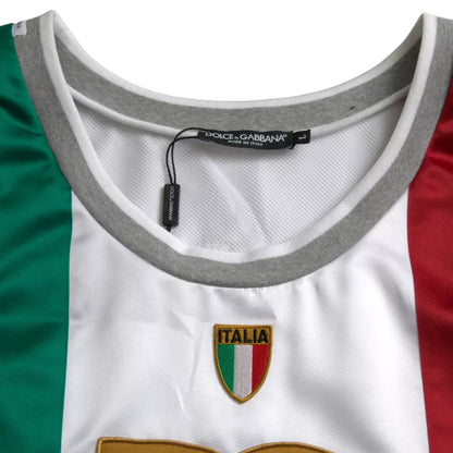 Dolce & Gabbana White Green Sleeveless Top Italian Flag Basket T-shirt by Dolce & Gabbana