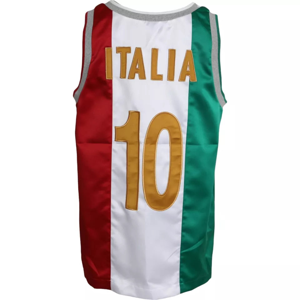Dolce & Gabbana White Green Sleeveless Top Italian Flag Basket T-shirt by Dolce & Gabbana