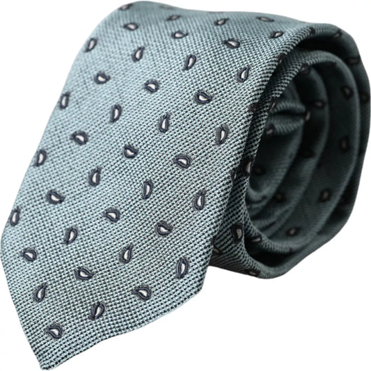 Cravate ajustable pour homme Dolce &amp; Gabbana verte 100 % soie à motifs