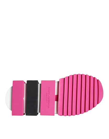 Dolce & Gabbana Pink Sorrento Crystals Low Top Sneakers Shoes by Dolce & Gabbana