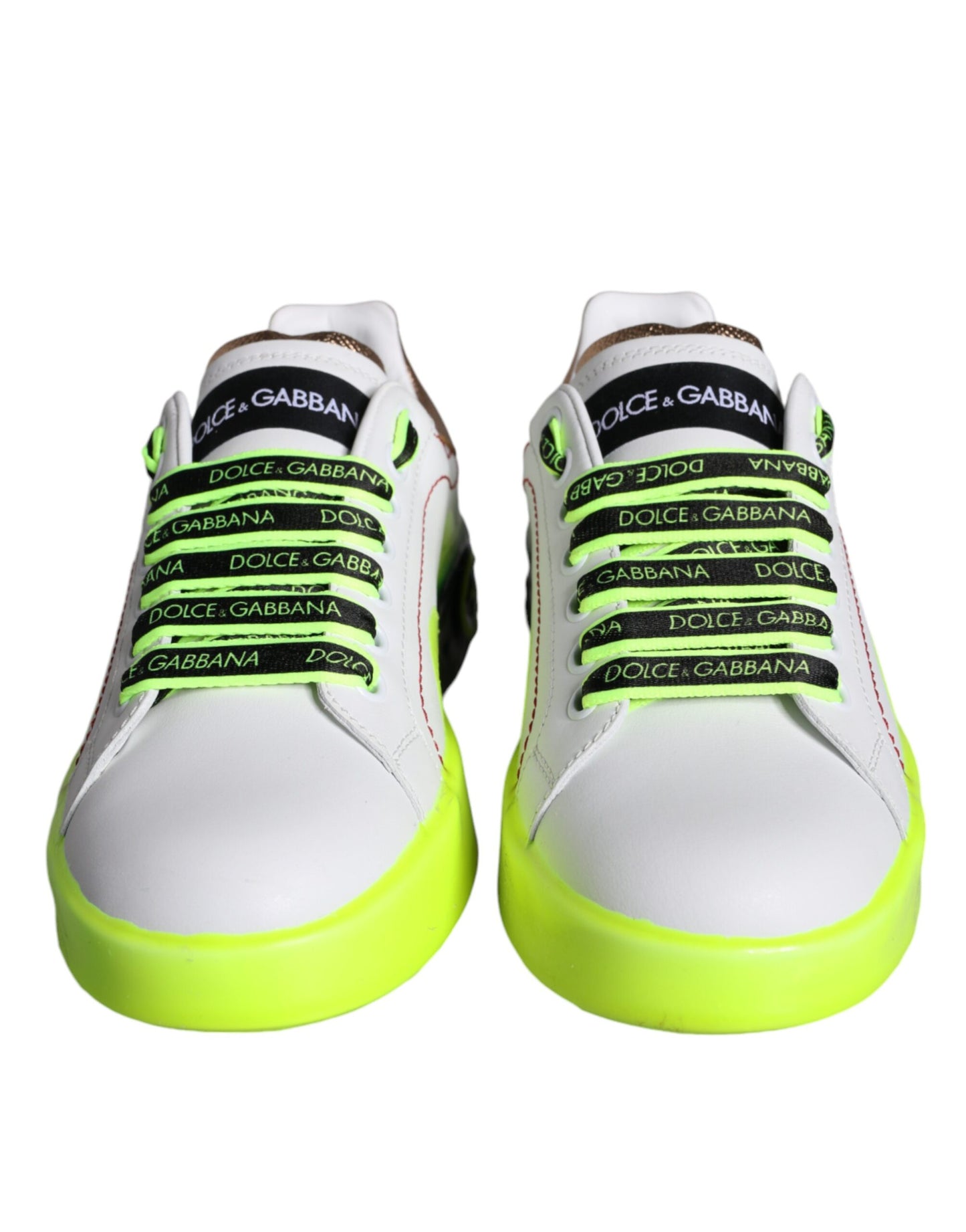 Dolce & Gabbana White Leather Portofino Low Top Sneakers Shoes by Dolce & Gabbana