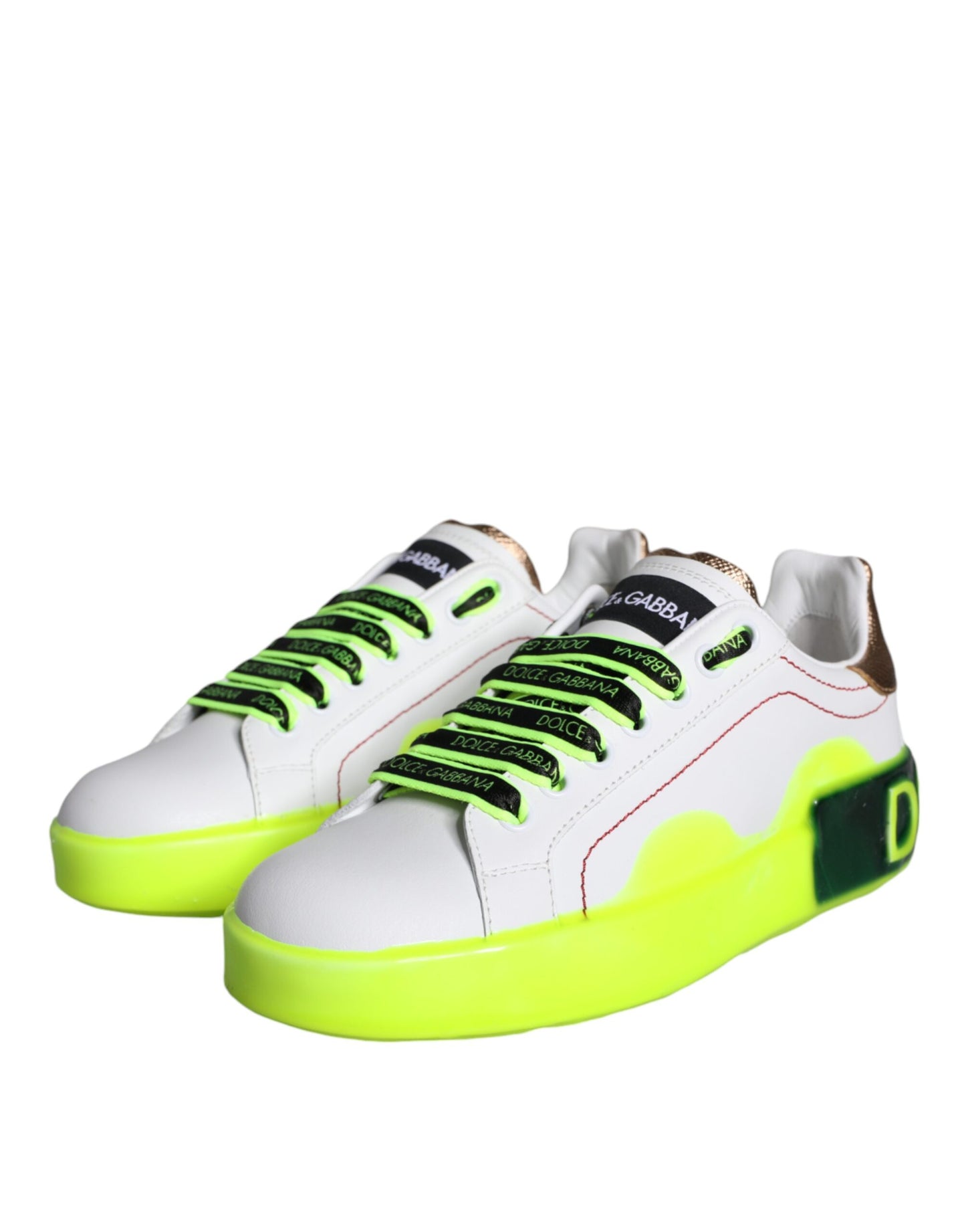 Dolce & Gabbana White Leather Portofino Low Top Sneakers Shoes by Dolce & Gabbana