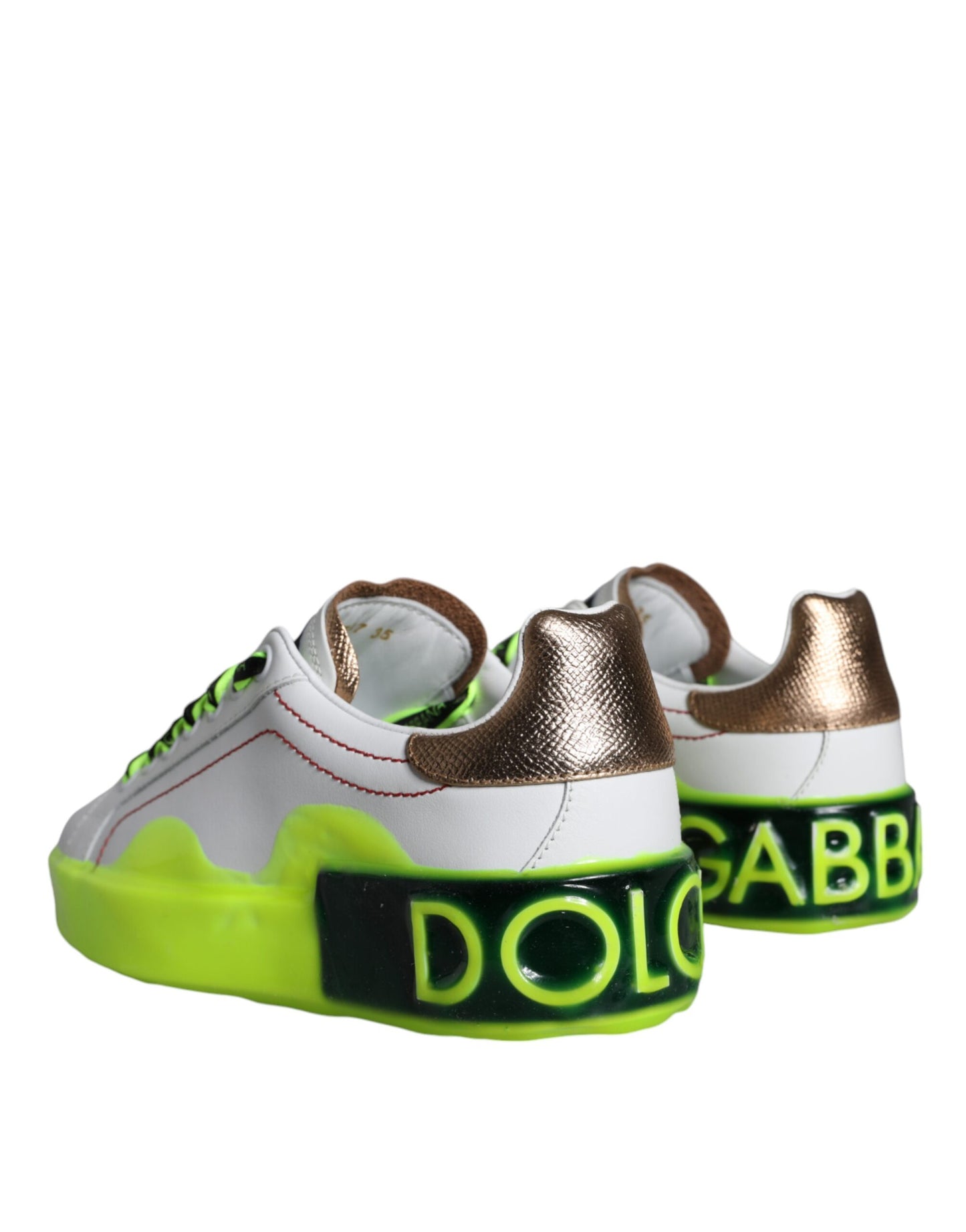 Dolce & Gabbana White Leather Portofino Low Top Sneakers Shoes by Dolce & Gabbana
