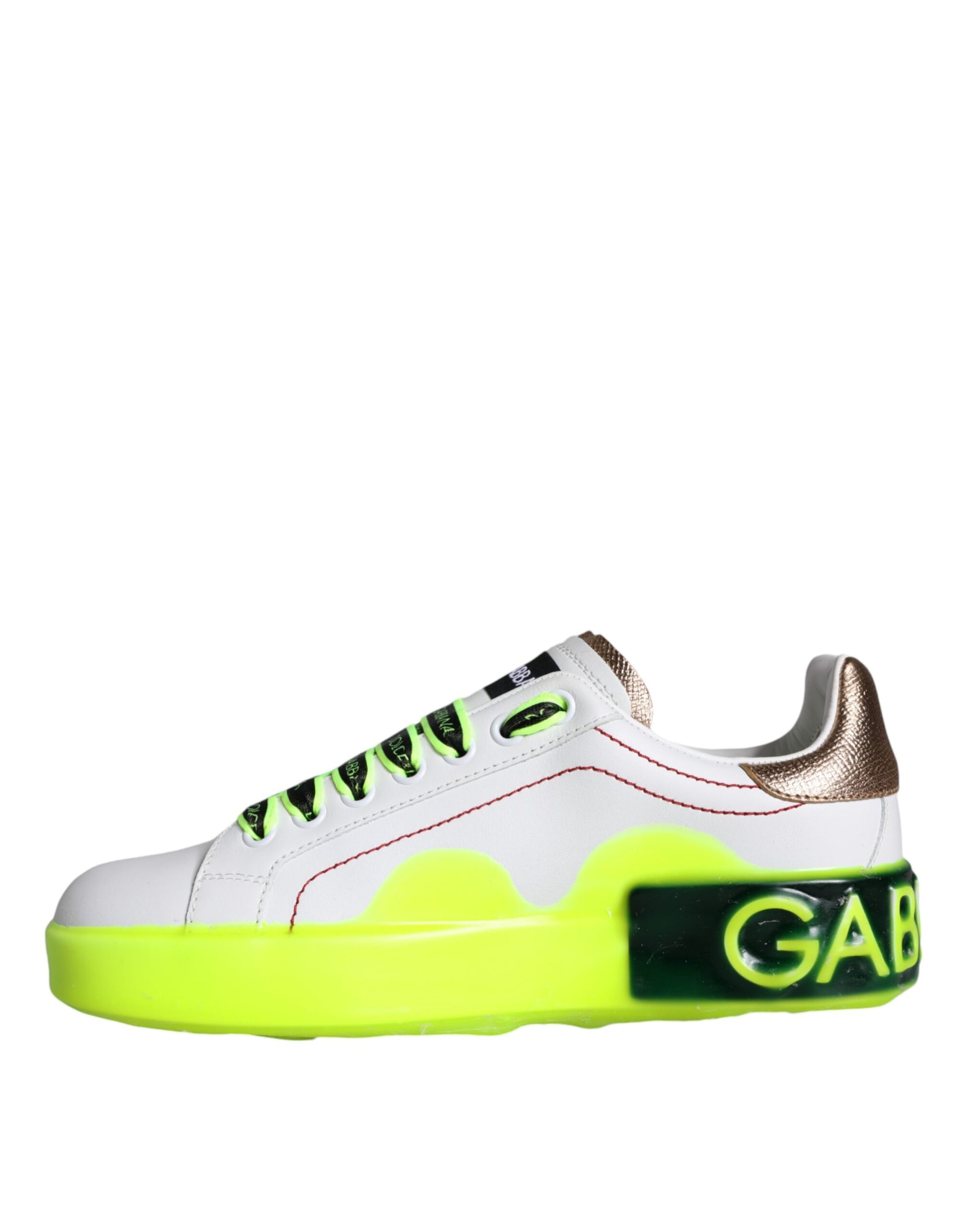 Dolce & Gabbana White Leather Portofino Low Top Sneakers Shoes by Dolce & Gabbana