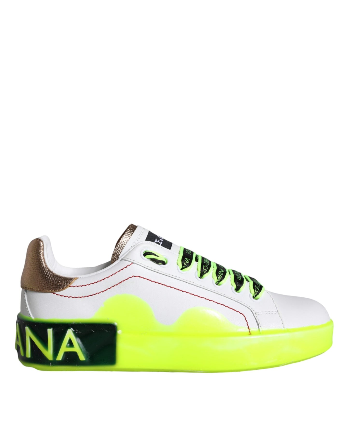 Dolce & Gabbana White Leather Portofino Low Top Sneakers Shoes by Dolce & Gabbana