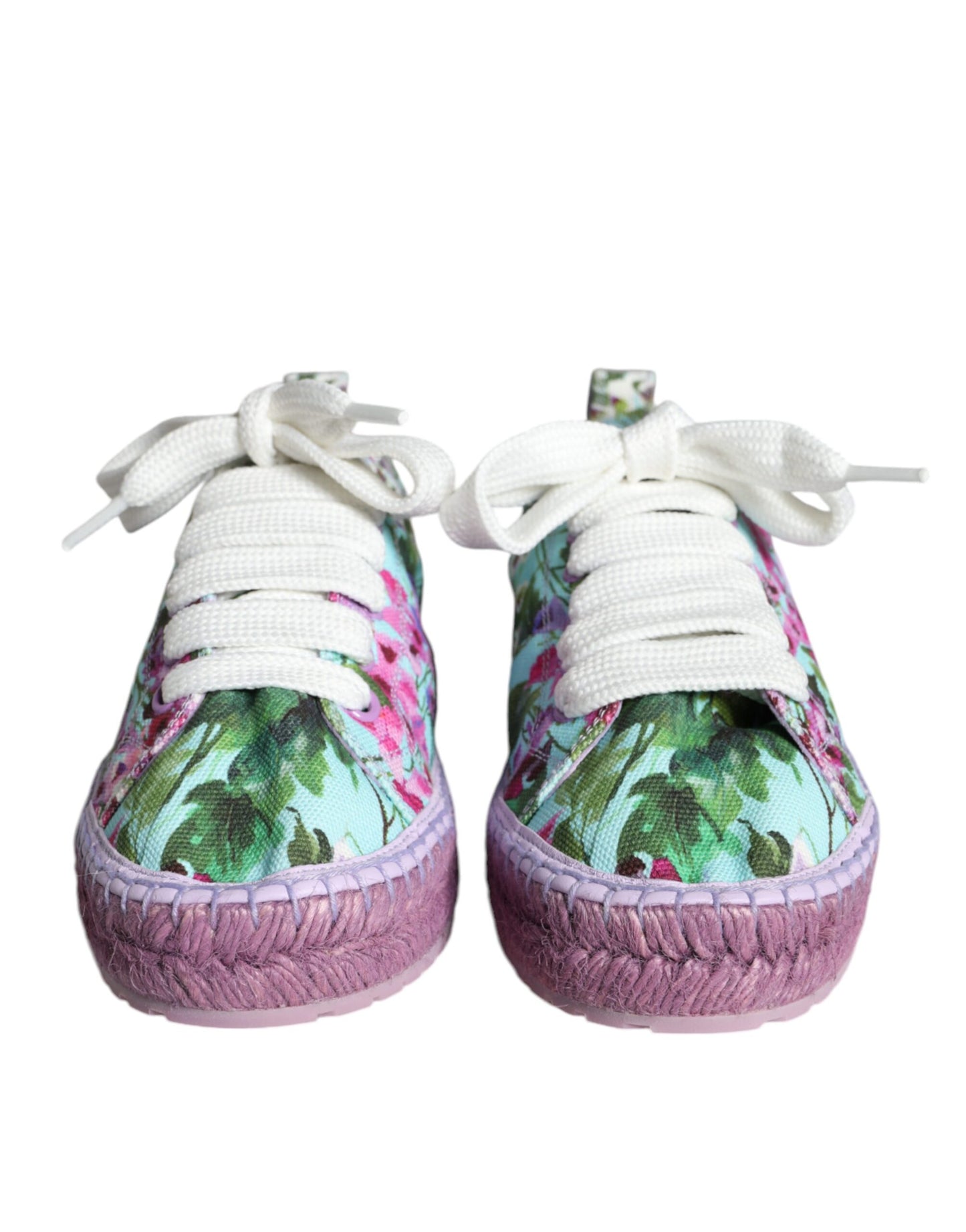 Dolce & Gabbana Multicolor Canvas Floral Espadrilles Sneakers Shoes by Dolce & Gabbana