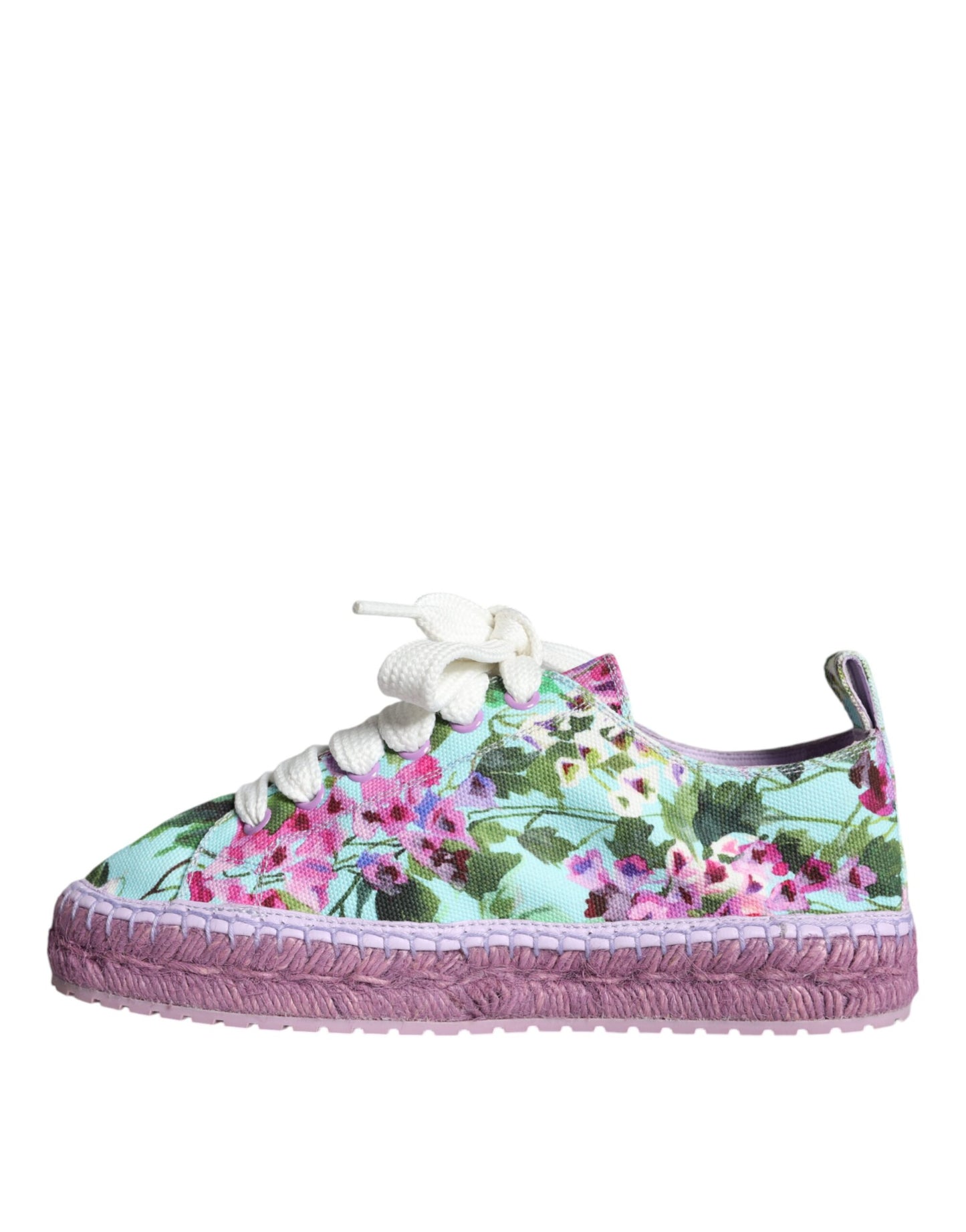 Dolce & Gabbana Multicolor Canvas Floral Espadrilles Sneakers Shoes by Dolce & Gabbana