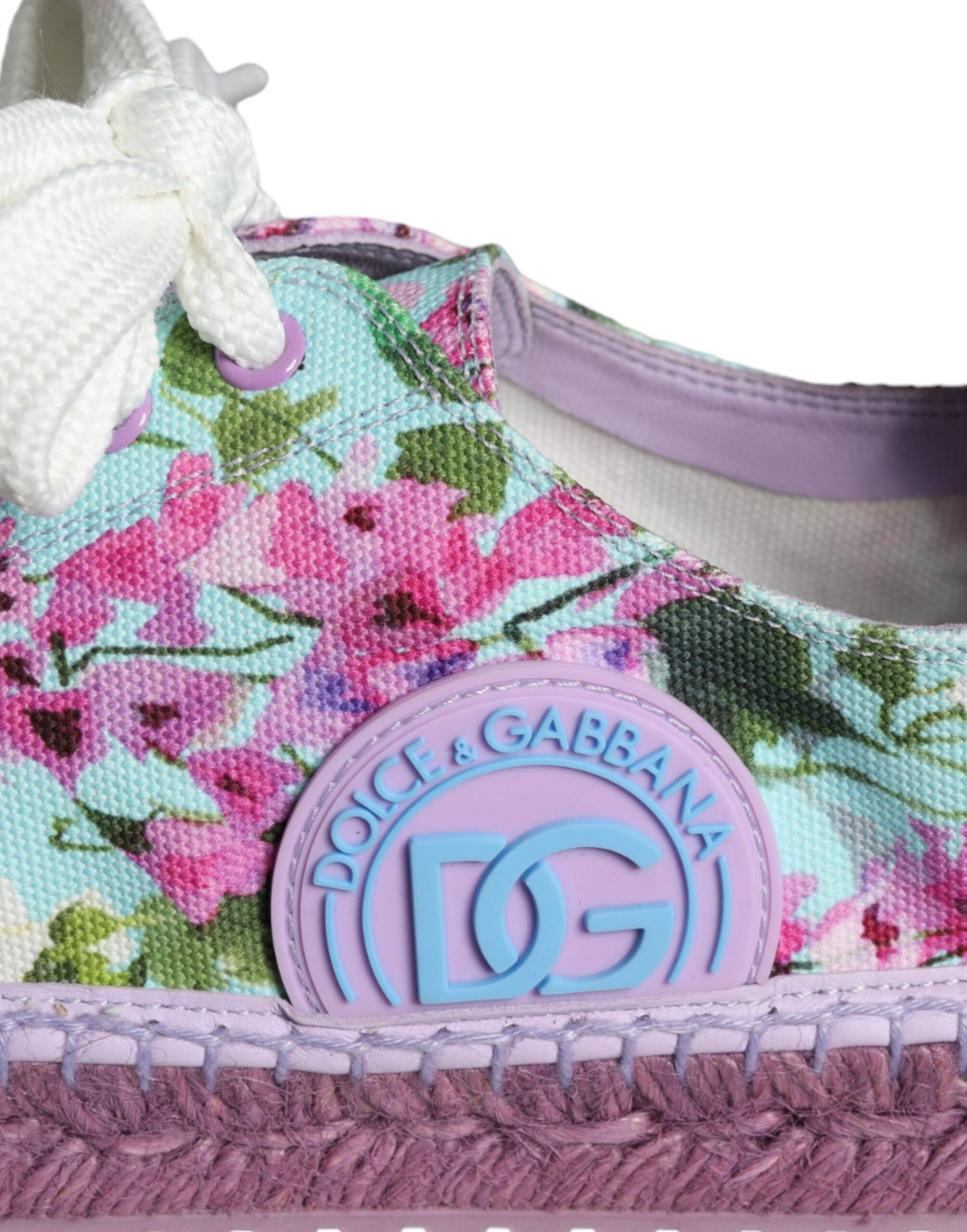 Dolce & Gabbana Multicolor Canvas Floral Espadrilles Sneakers Shoes by Dolce & Gabbana