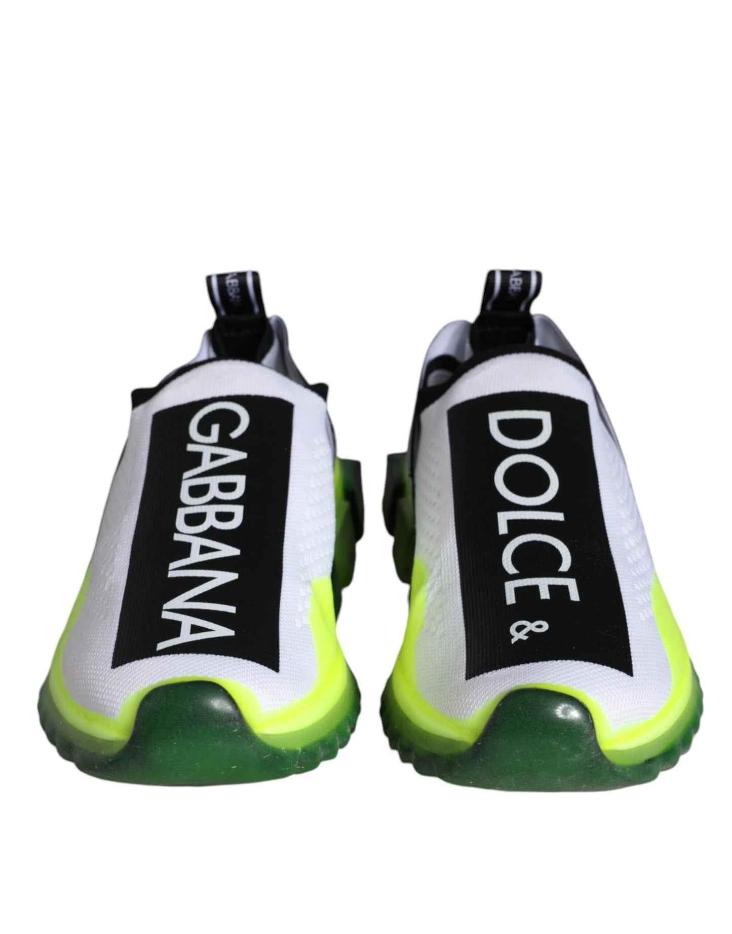 Dolce & Gabbana White Yellow Slip On Sorrento Sneakers Shoes by Dolce & Gabbana