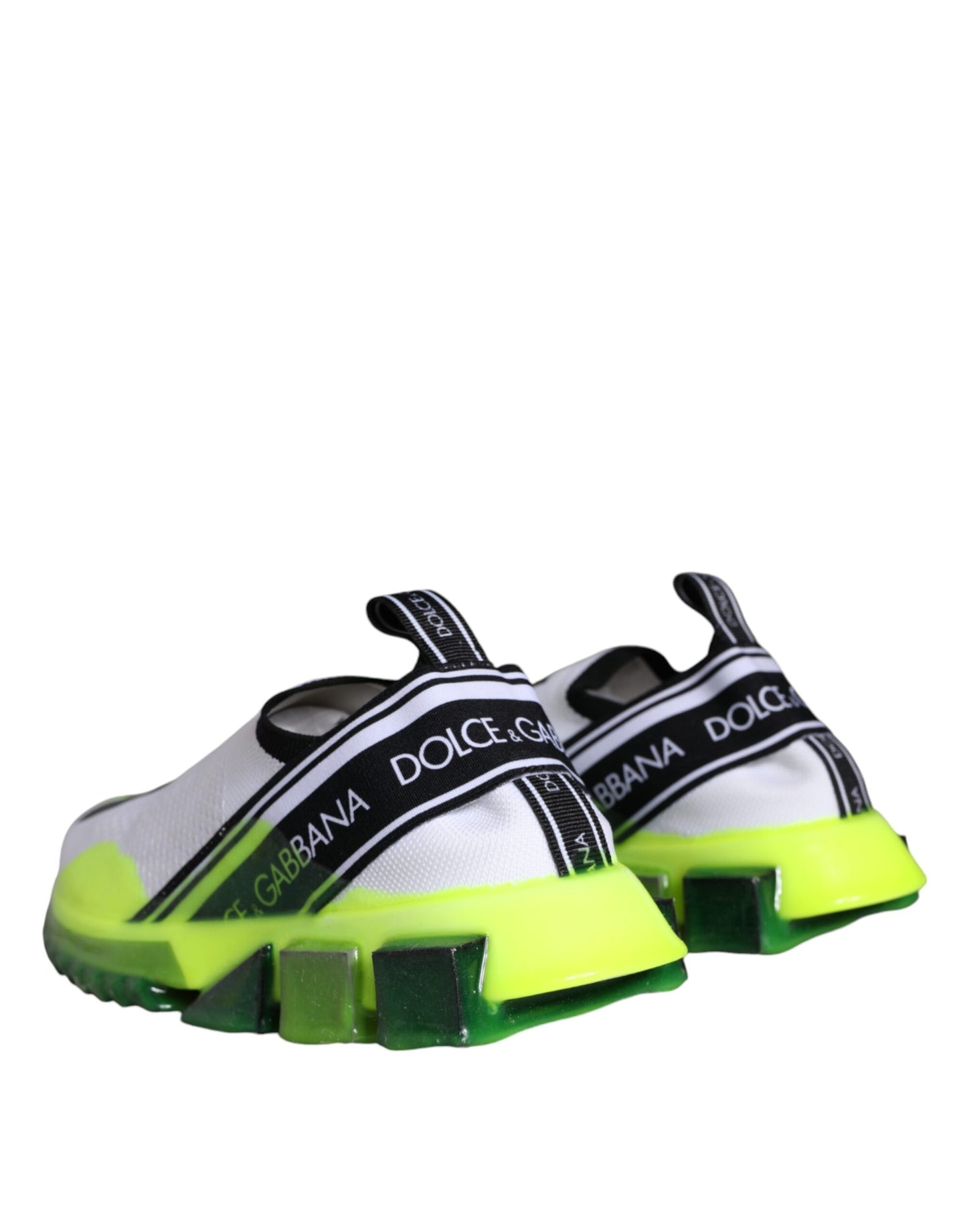 Dolce & Gabbana White Yellow Slip On Sorrento Sneakers Shoes by Dolce & Gabbana