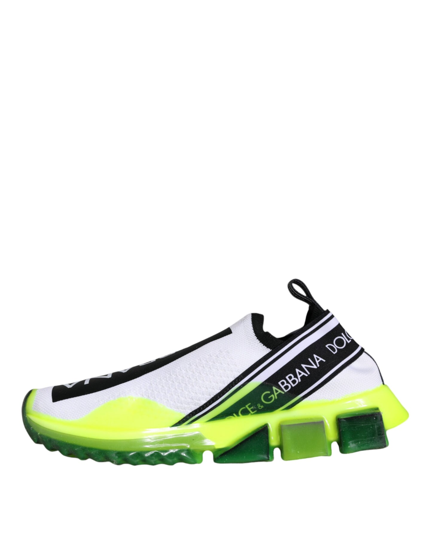 Dolce & Gabbana White Yellow Slip On Sorrento Sneakers Shoes by Dolce & Gabbana