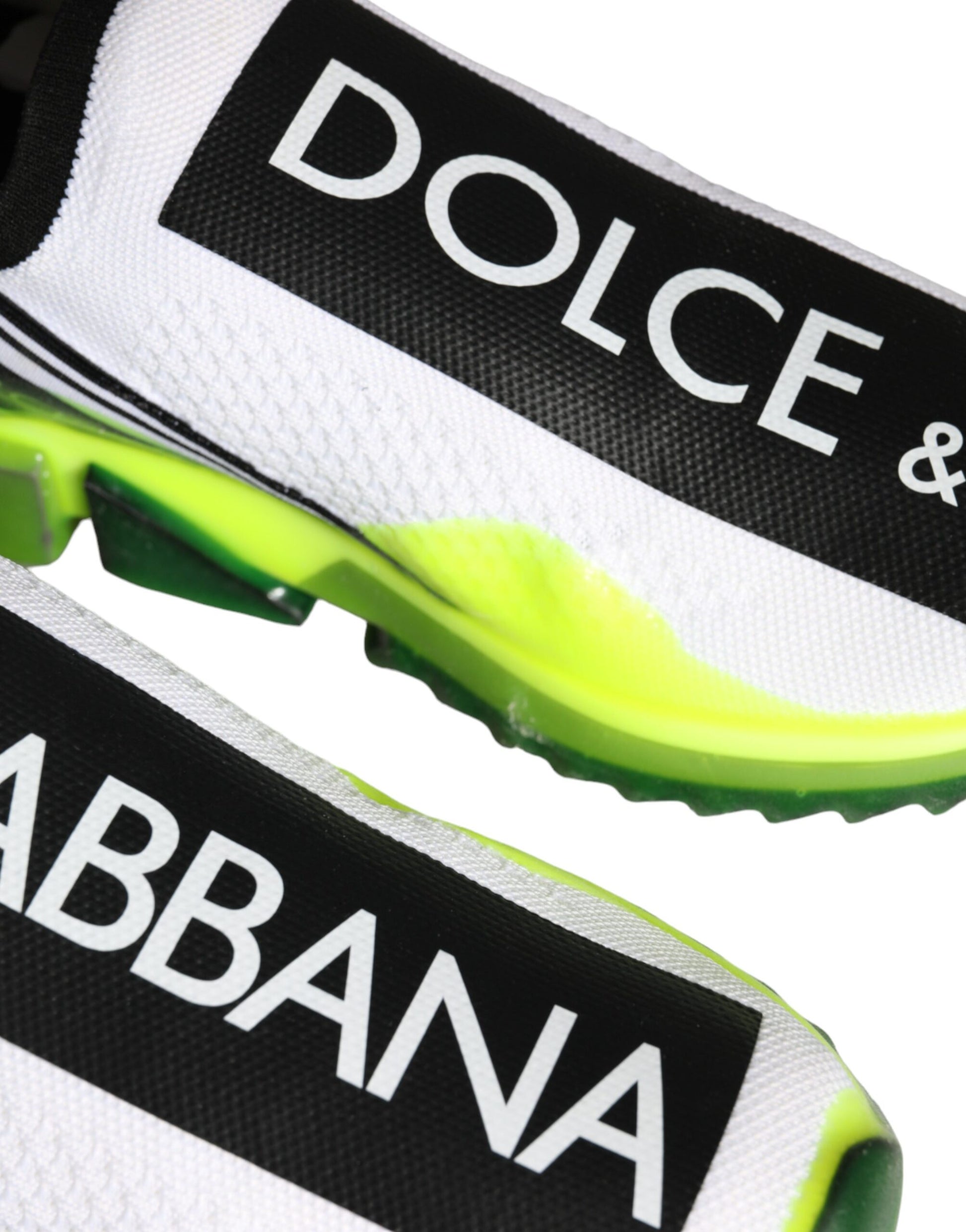 Dolce & Gabbana White Yellow Slip On Sorrento Sneakers Shoes by Dolce & Gabbana