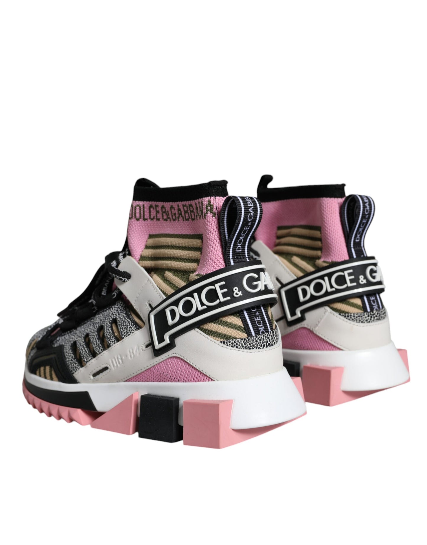 Dolce & Gabbana Multicolor Sorrento Socks Logo Sneakers Shoes by Dolce & Gabbana