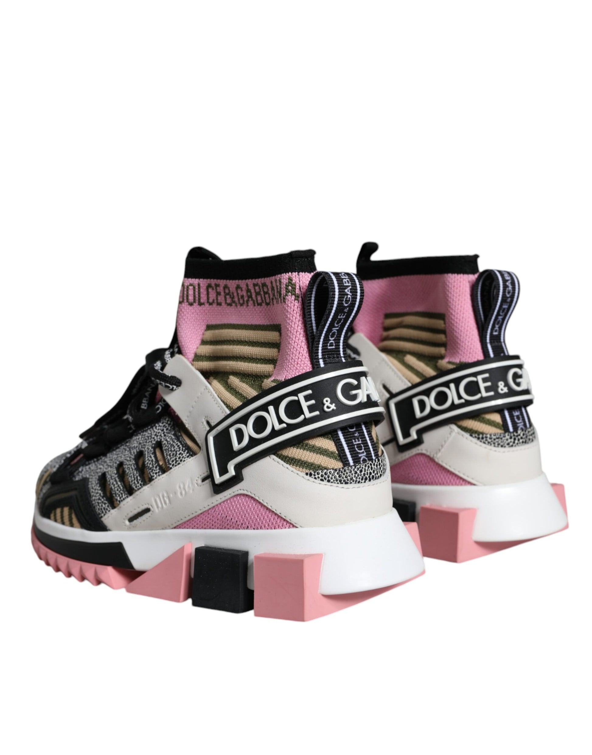 Dolce & Gabbana Multicolor Sorrento Socks Logo Sneakers Shoes by Dolce & Gabbana