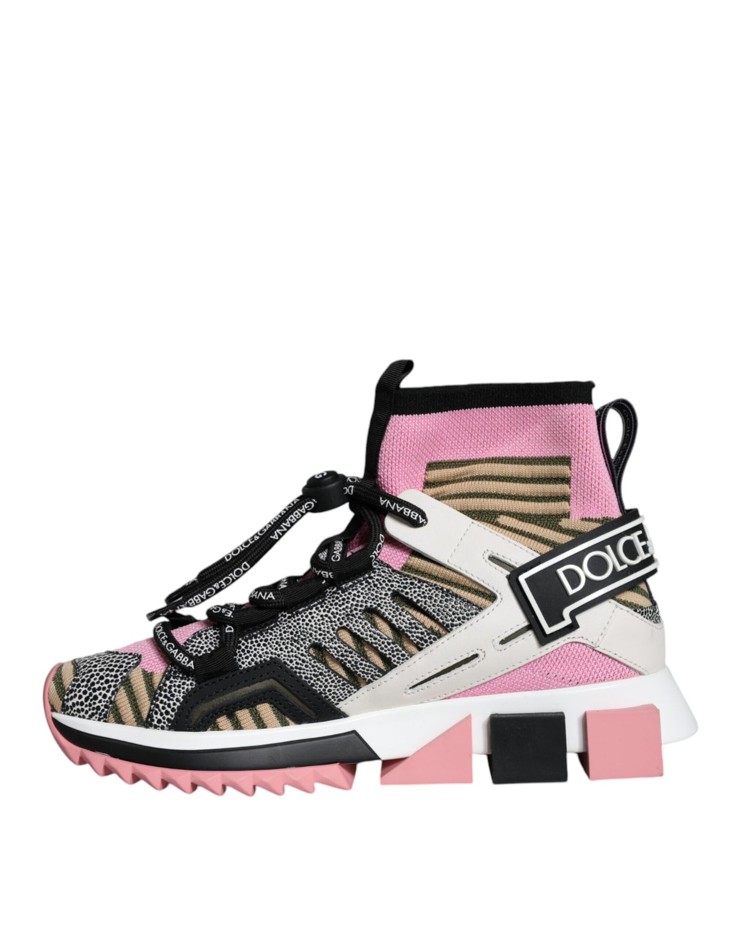 Dolce & Gabbana Multicolor Sorrento Socks Logo Sneakers Shoes by Dolce & Gabbana