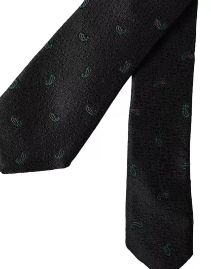 Cravate ajustable pour homme Dolce &amp; Gabbana Black Fantasy 100 % soie