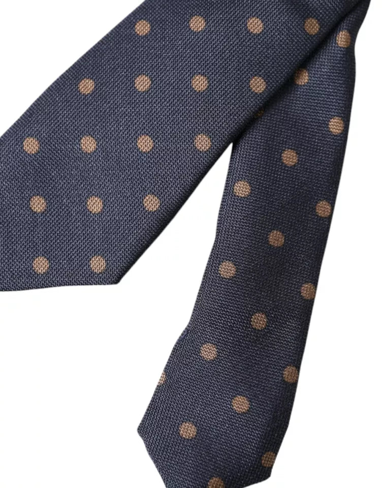 Cravate ajustable en soie noire à pois fantaisie Dolce &amp; Gabbana pour homme