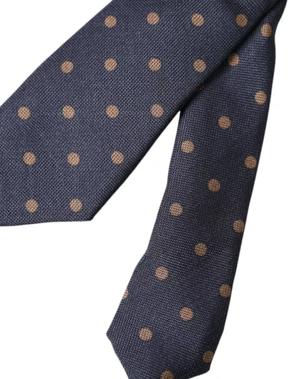 Cravate ajustable en soie noire à pois fantaisie Dolce &amp; Gabbana pour homme