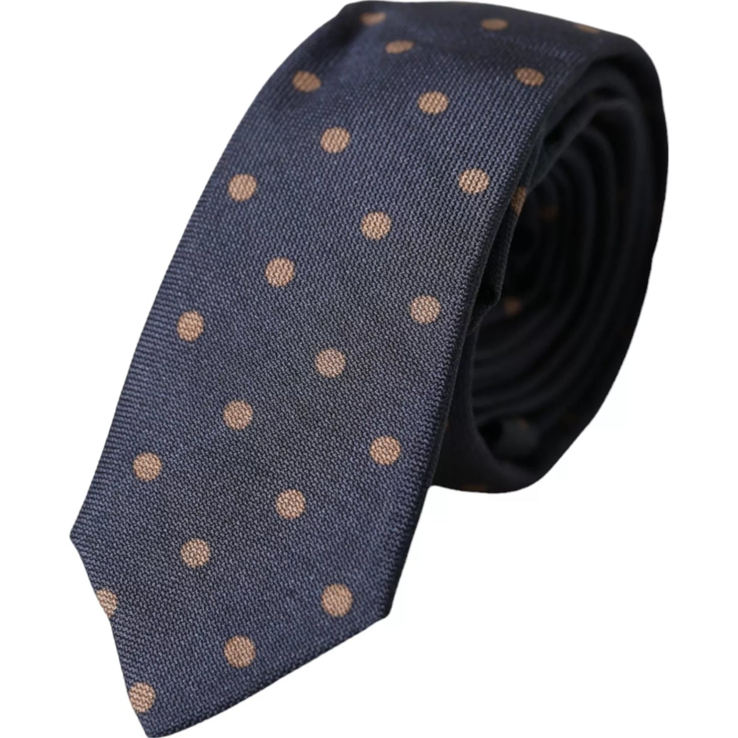 Cravate ajustable en soie noire à pois fantaisie Dolce &amp; Gabbana pour homme