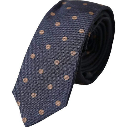 Cravate ajustable en soie noire à pois fantaisie Dolce &amp; Gabbana pour homme