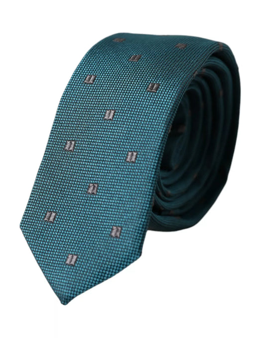 Cravate ajustable en soie verte à motifs Dolce &amp; Gabbana pour homme