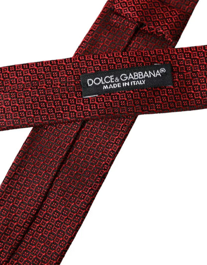 Cravate ajustable pour homme Dolce &amp; Gabbana en soie 100 % rouge à motifs