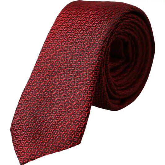 Cravate ajustable pour homme Dolce &amp; Gabbana en soie 100 % rouge à motifs