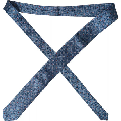 Cravate ajustable pour homme Dolce &amp; Gabbana en 100 % soie à motifs bleus