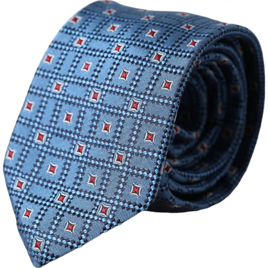 Cravate ajustable pour homme Dolce &amp; Gabbana en 100 % soie à motifs bleus