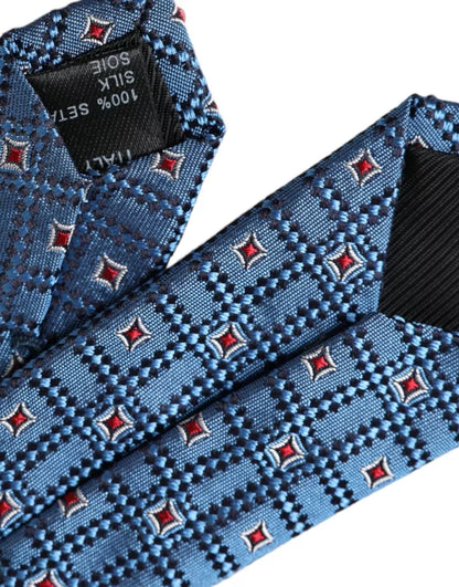 Cravate ajustable pour homme Dolce &amp; Gabbana en 100 % soie à motifs bleus