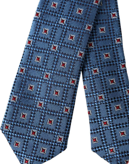 Cravate ajustable pour homme Dolce &amp; Gabbana en 100 % soie à motifs bleus
