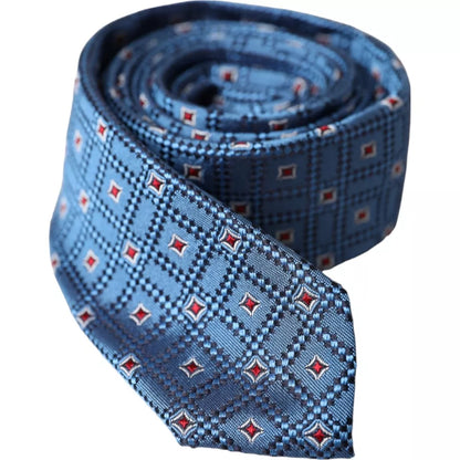 Cravate ajustable pour homme Dolce &amp; Gabbana en 100 % soie à motifs bleus