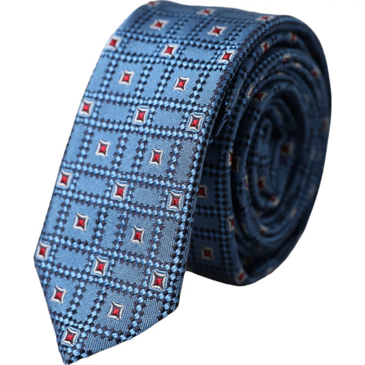 Cravate ajustable pour homme Dolce &amp; Gabbana en 100 % soie à motifs bleus