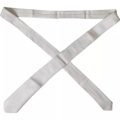 Dolce &amp; Gabbana White Silk Classic Adjustable Men Tie