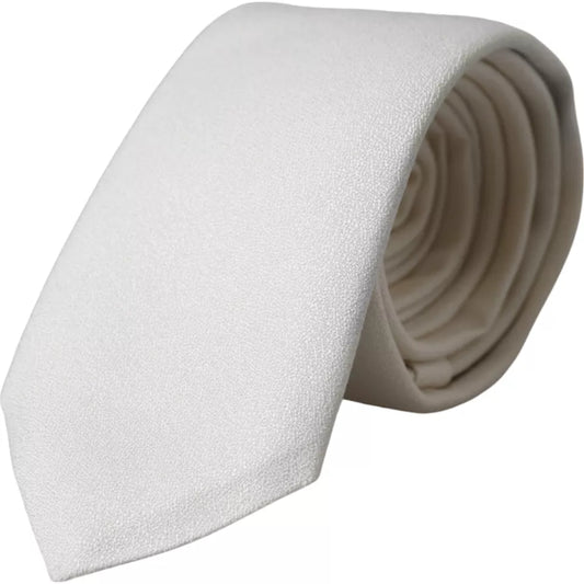Cravate classique ajustable en soie blanche Dolce &amp; Gabbana pour homme