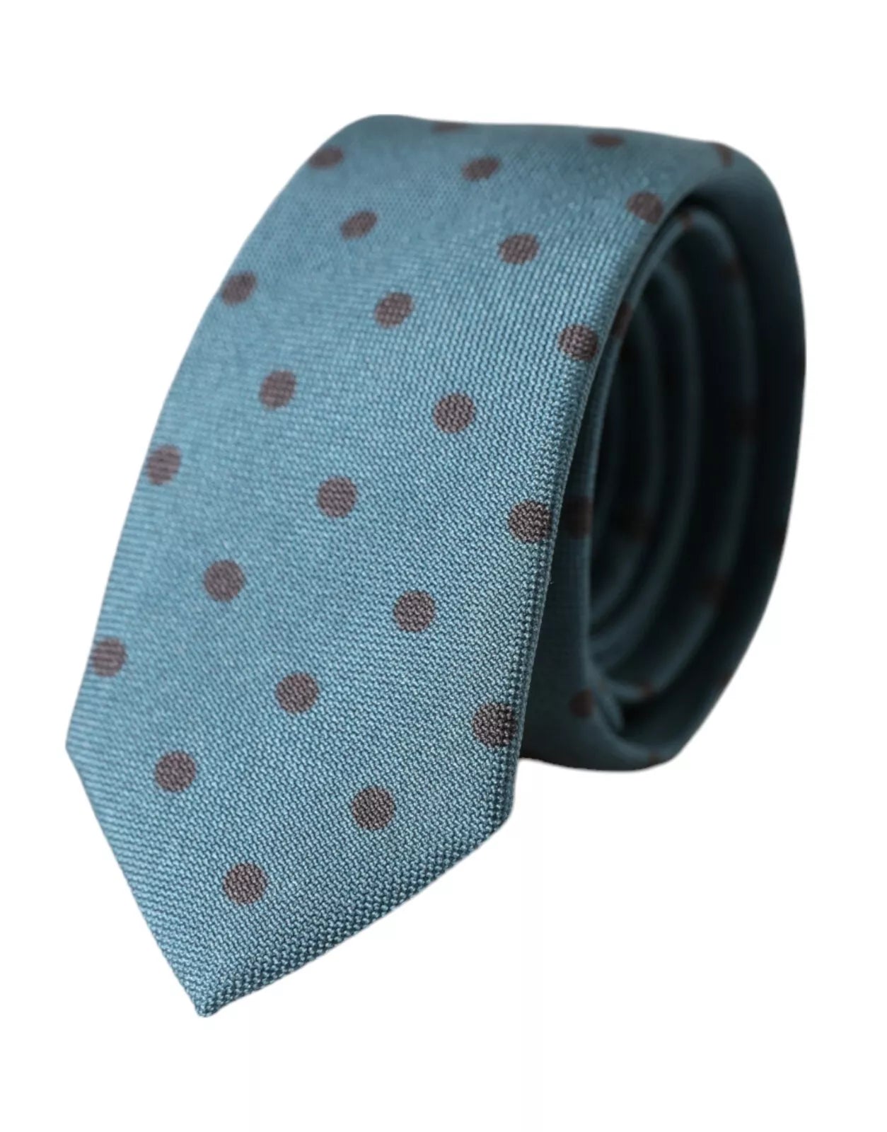 Cravate ajustable en soie à pois verts et noirs Dolce &amp; Gabbana pour homme