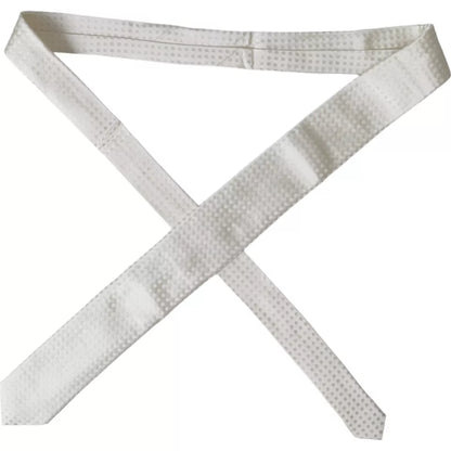 Dolce &amp; Gabbana White Dotted Silk Classic Adjustable Men Tie