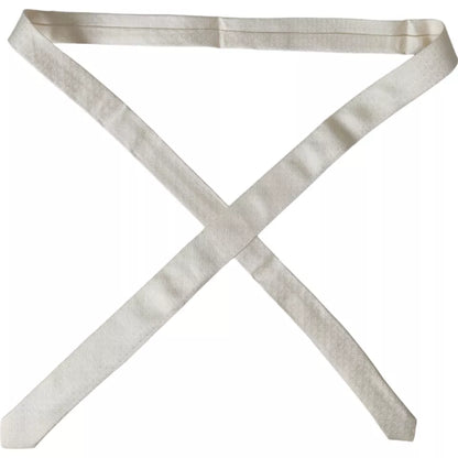 Cravate ajustable en soie à motifs blanc cassé Dolce &amp; Gabbana pour homme