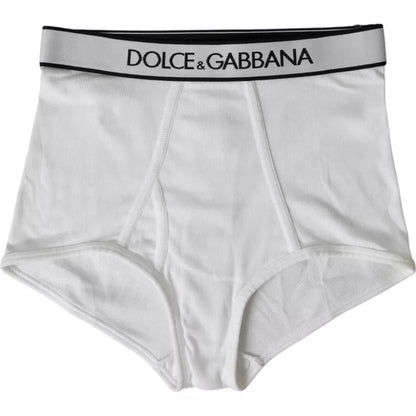 Sous-vêtements Dolce &amp; Gabbana en coton stretch blanc avec logo de marque